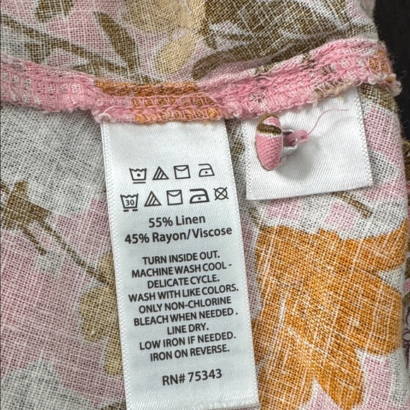 Cynthia Rowley Floral Pink Linen Blend A-line Dress w/ pockets size 6 - Picture 9 of 9